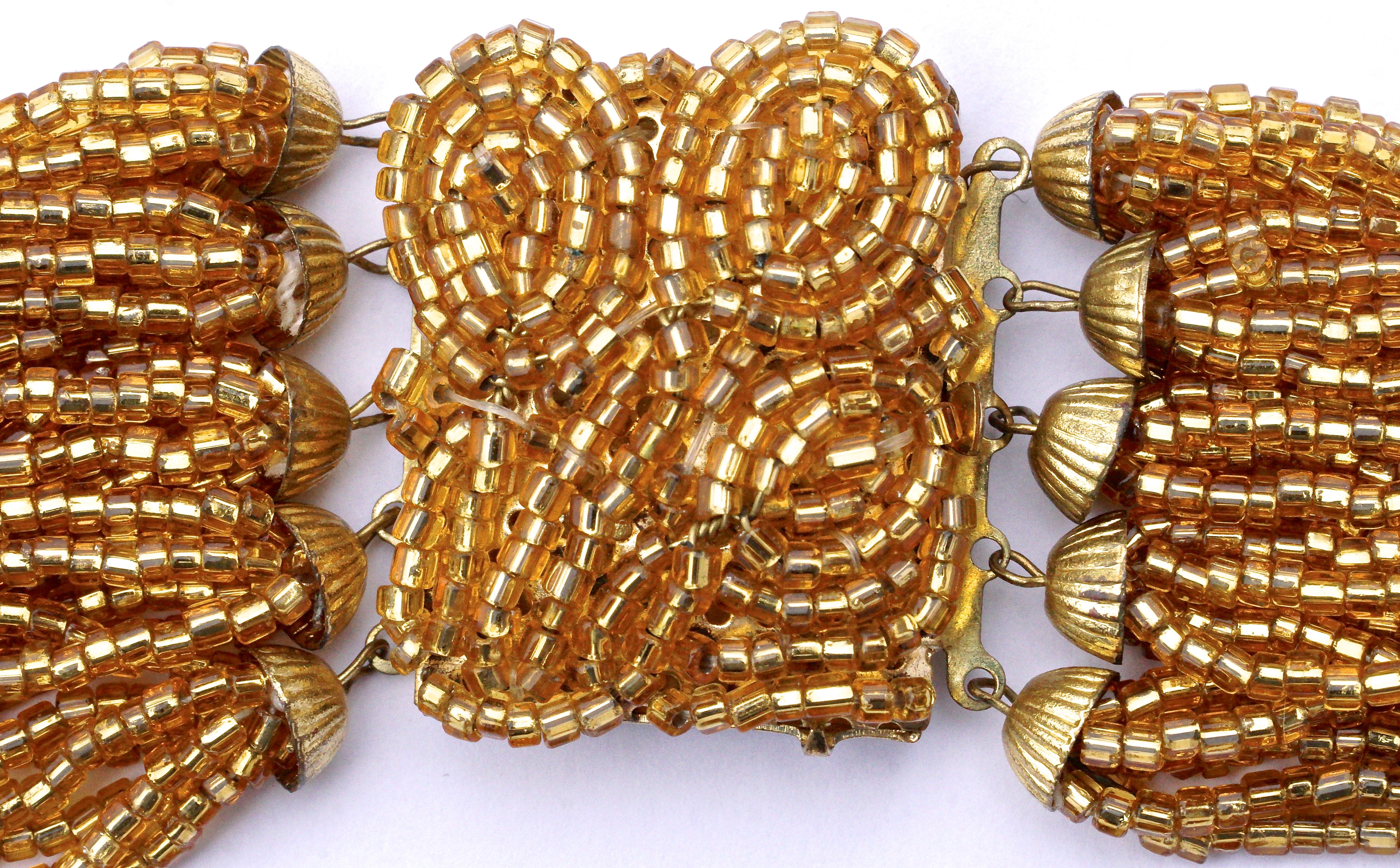 multi strand gold necklace