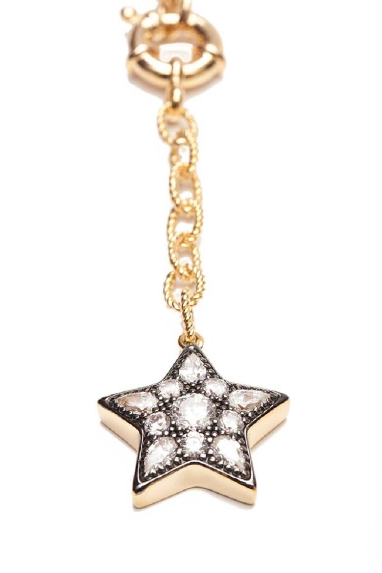 Women's Ammanii Multi-Strand Moon and Stars Charms Vermeil Necklace