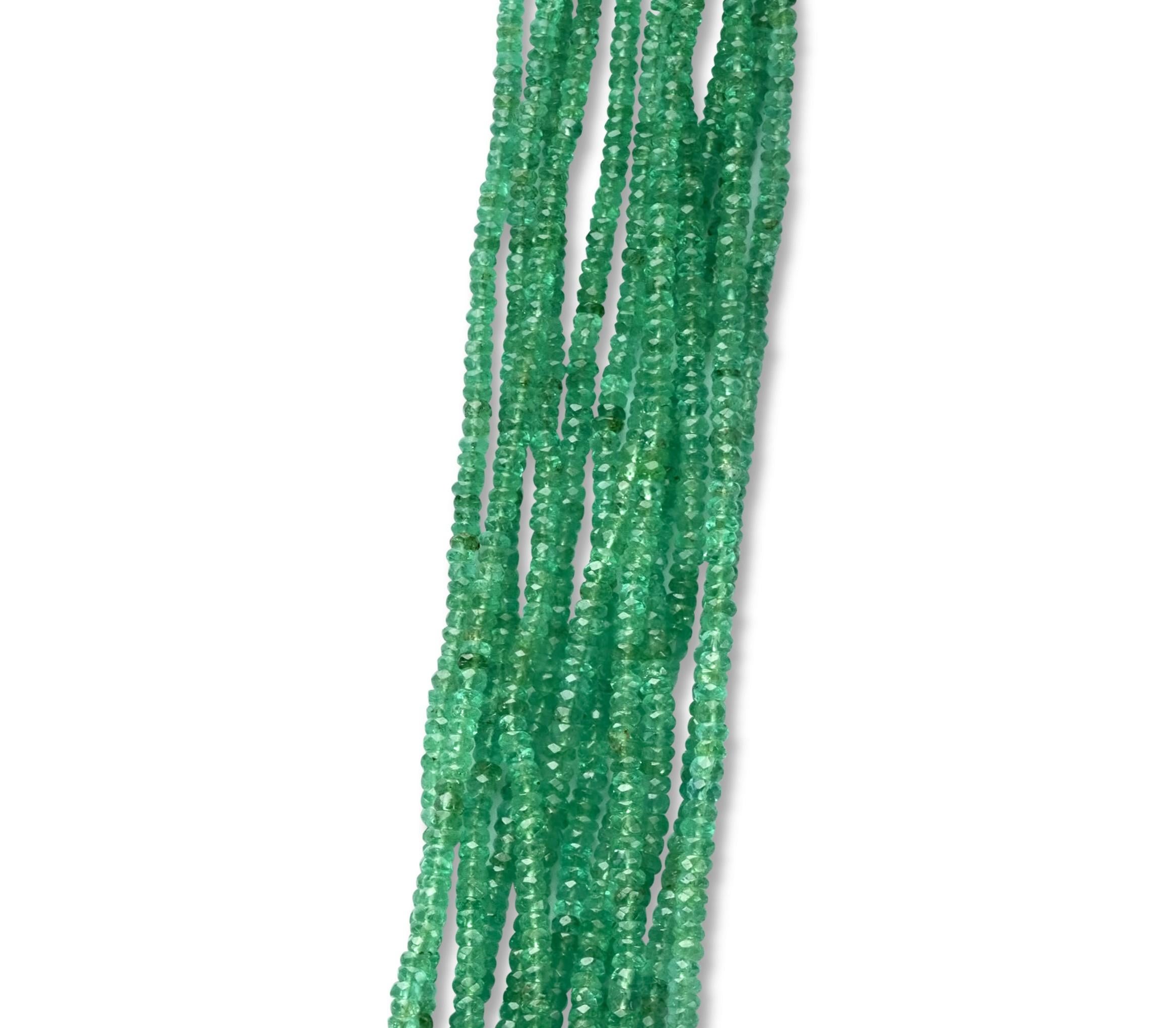 Women's or Men's Multi Strand Necklace 450 Ct Columbia Faceted Emeralds Cgl Certified & Amethyst  For Sale