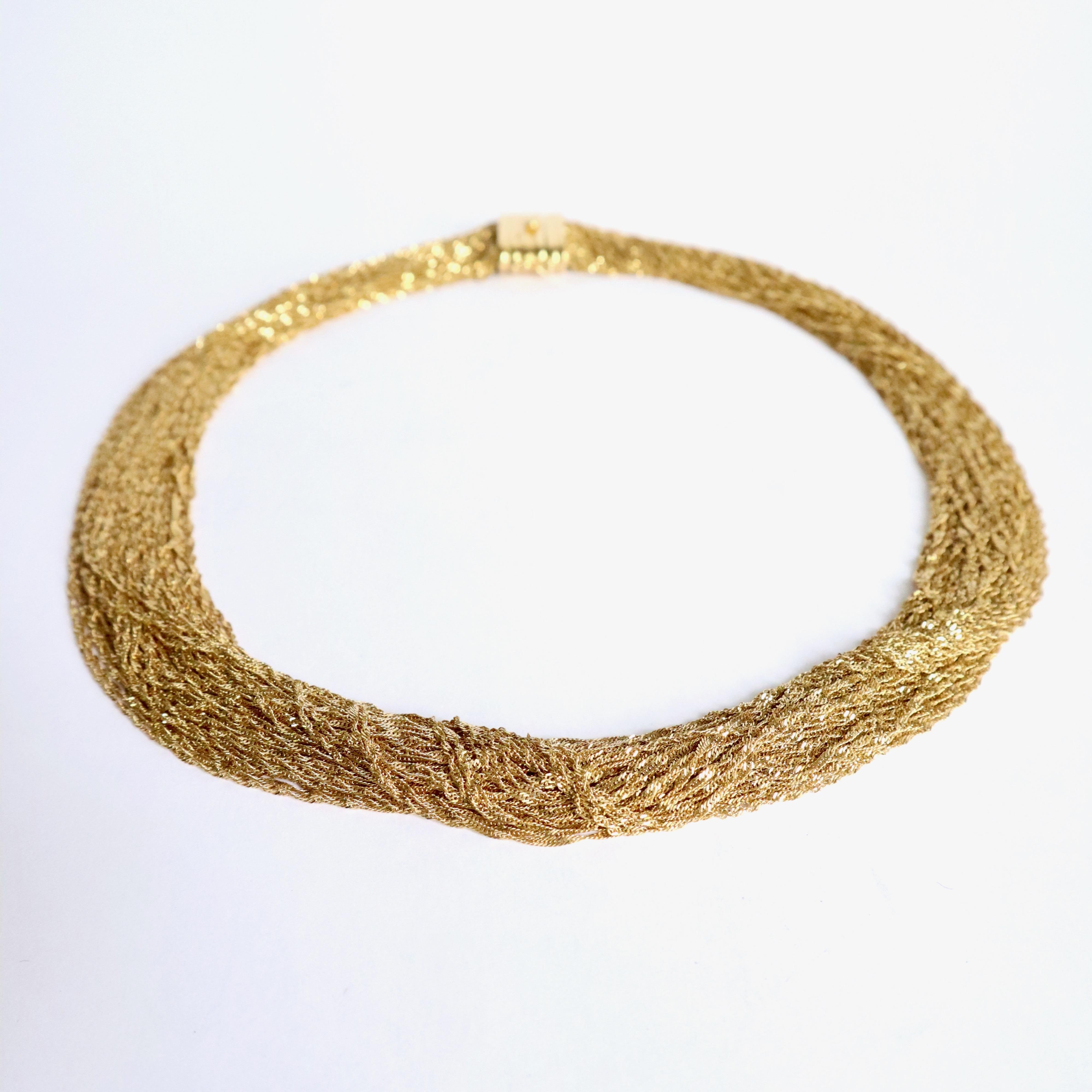 Women's Multi-Strand Necklace in 18 Karat Gold For Sale