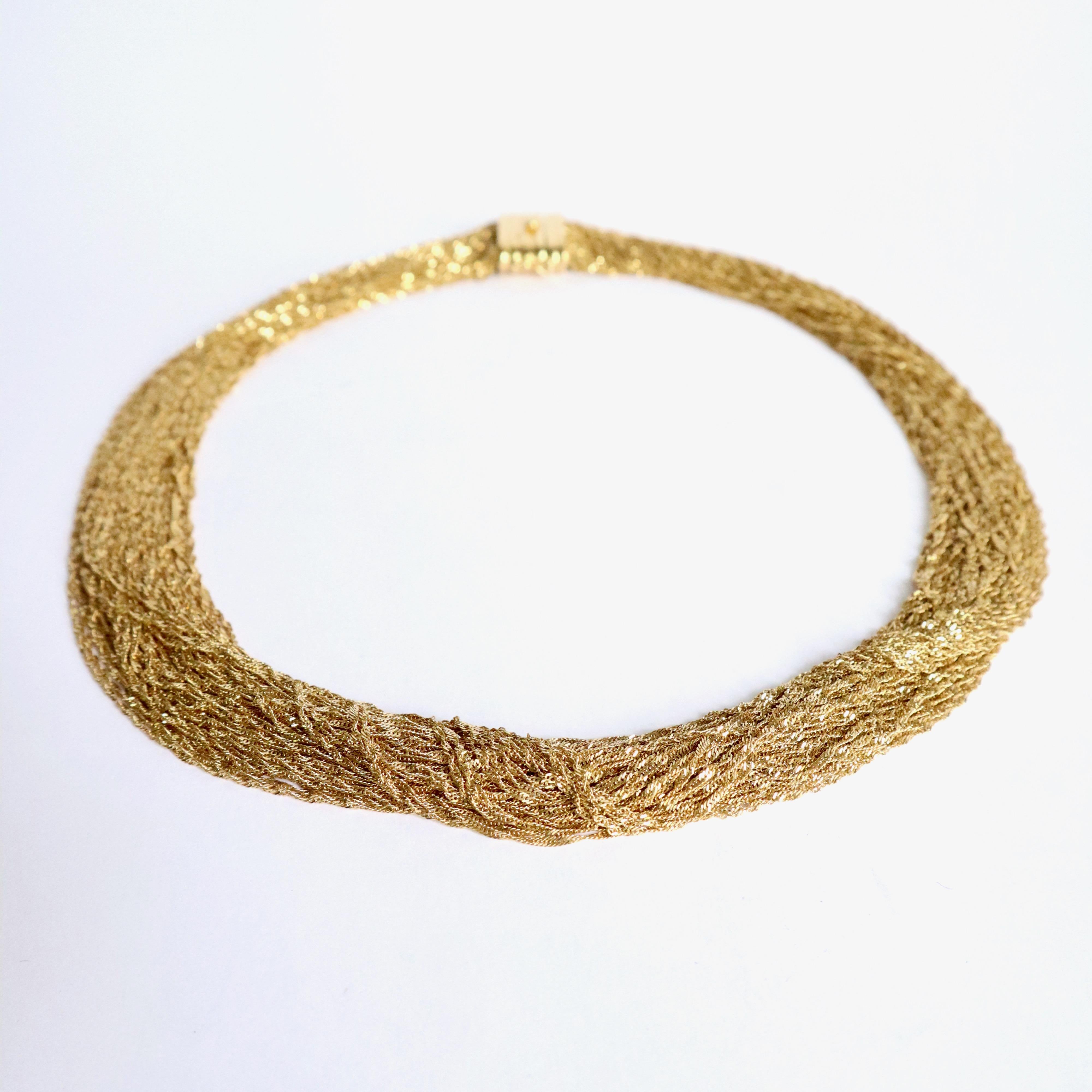Collier multibrins en or 18 carats Pour femmes en vente
