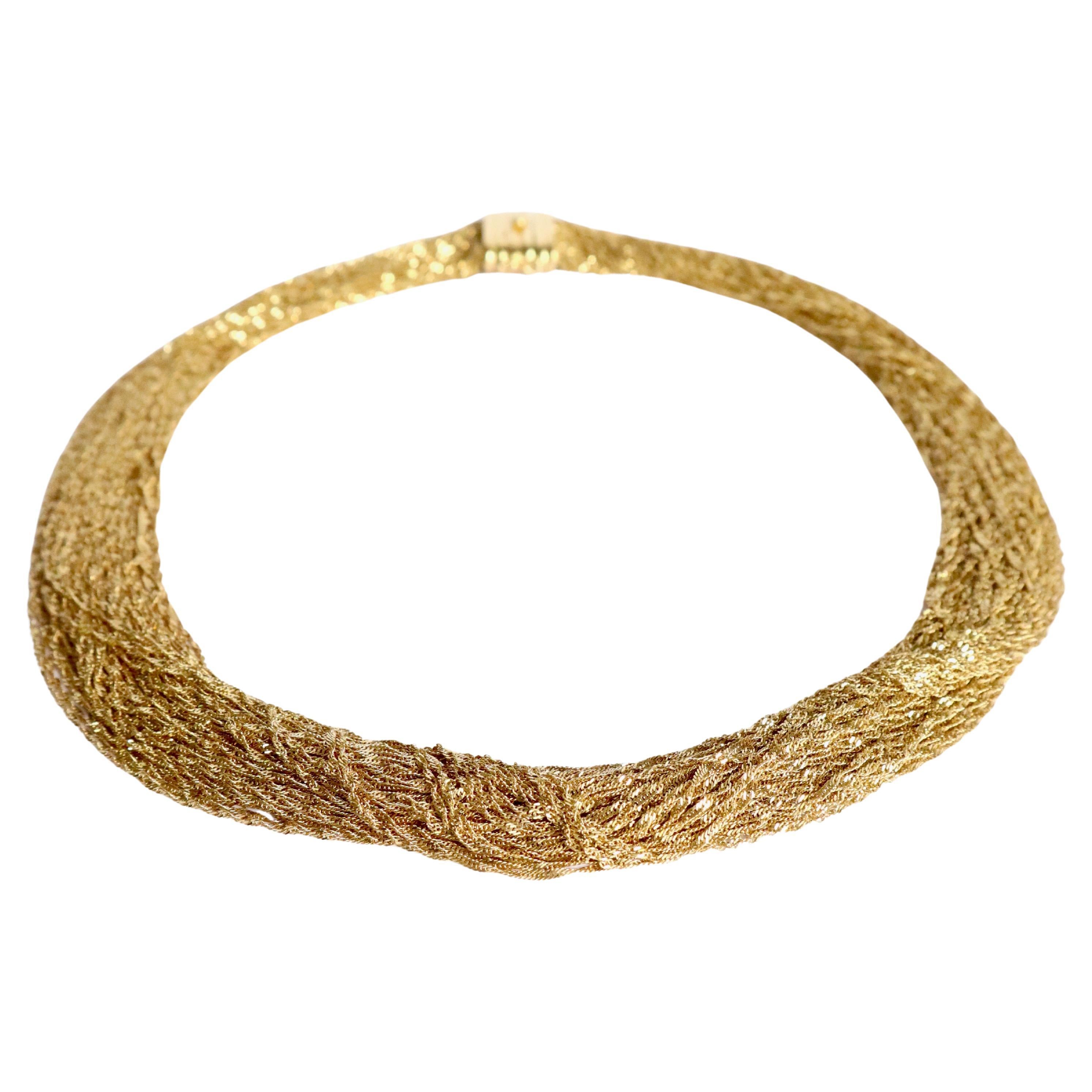 Multi-Strand Necklace in 18 Karat Gold For Sale