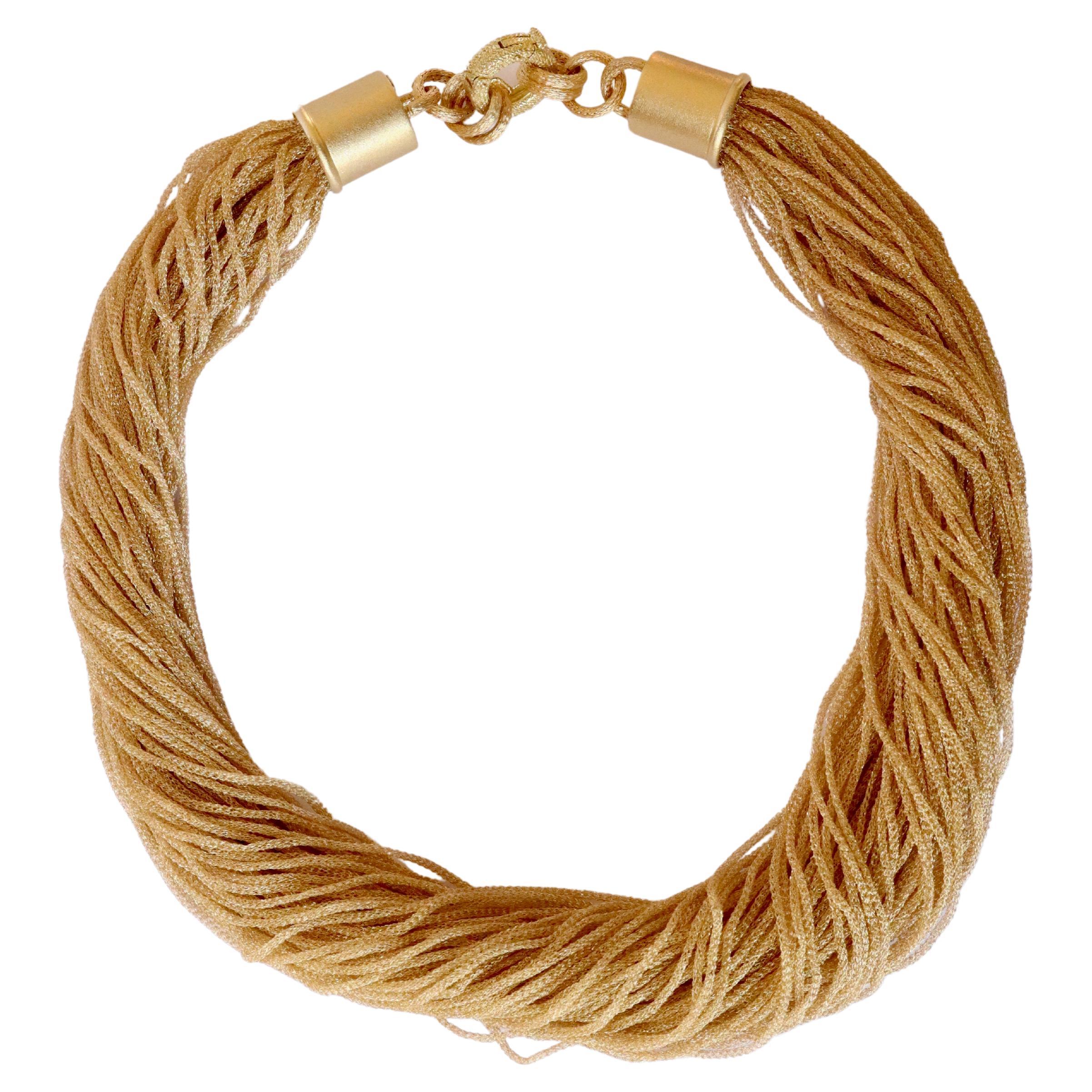 Mehrreihige Halskette aus 18 Karat Gold Choker Gelbgold