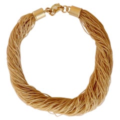 Mehrreihige Halskette aus 18 Karat Gold Choker Gelbgold