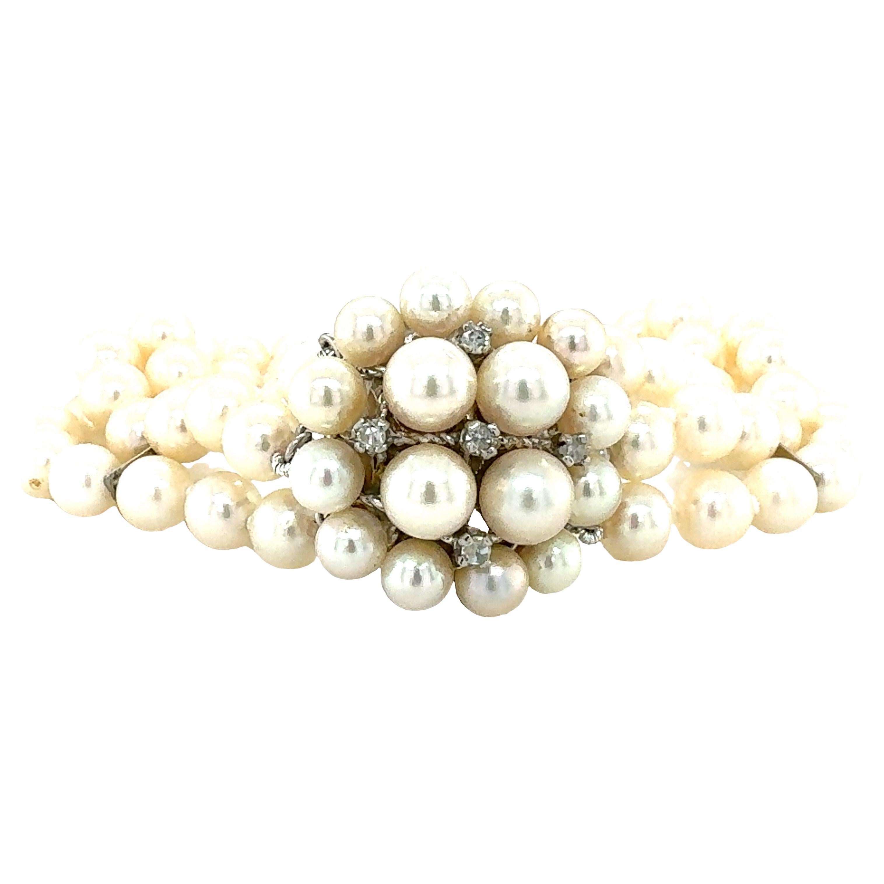 Multi-strand Pearl Bracelet For Sale
