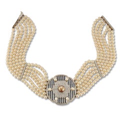 Multi Strand Pearl Choker Necklace
