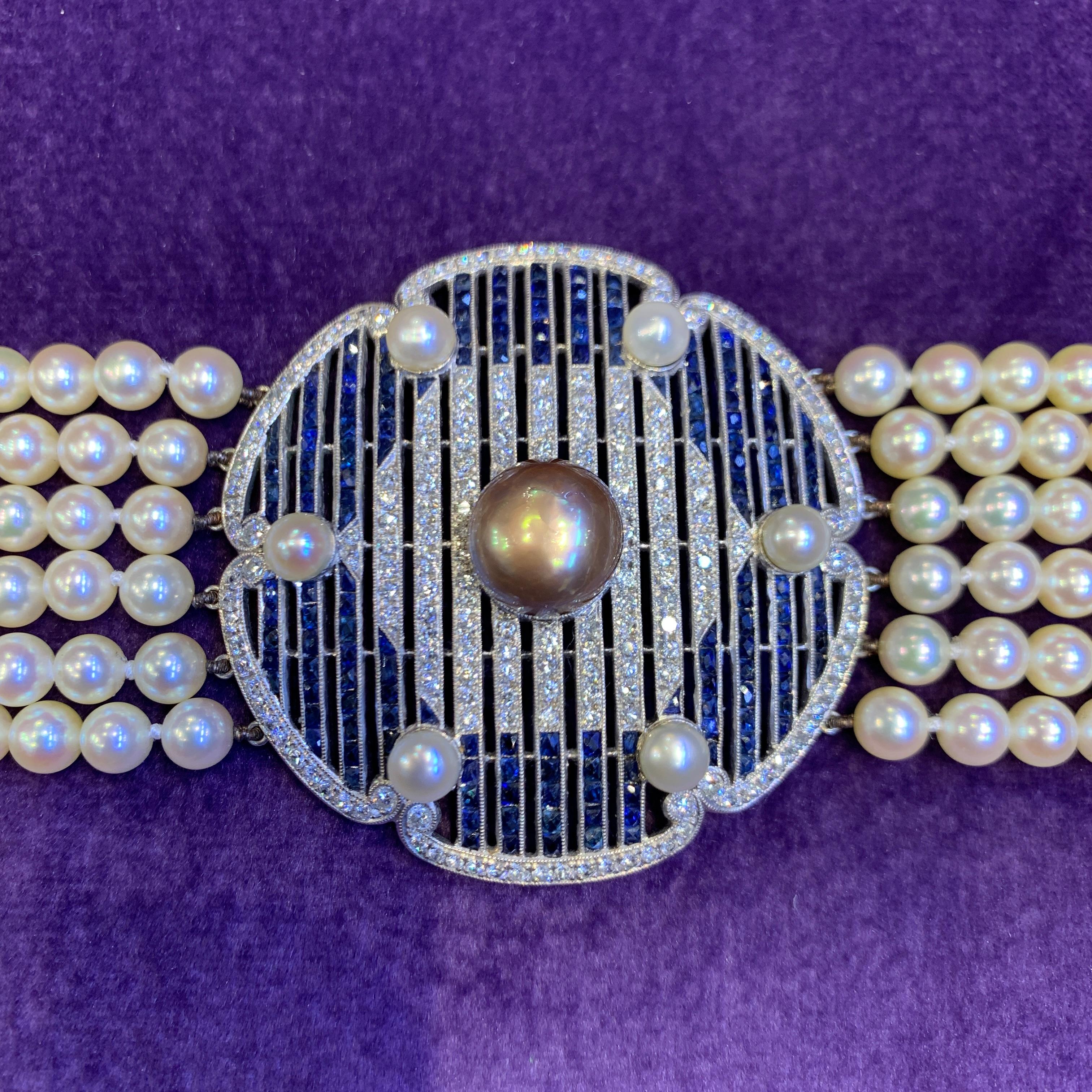 Women's Multi Strand Pearl Choker Necklace For Sale