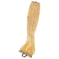 Multi-strand Pearl Choker Necklace, Italy 1980s - 150g