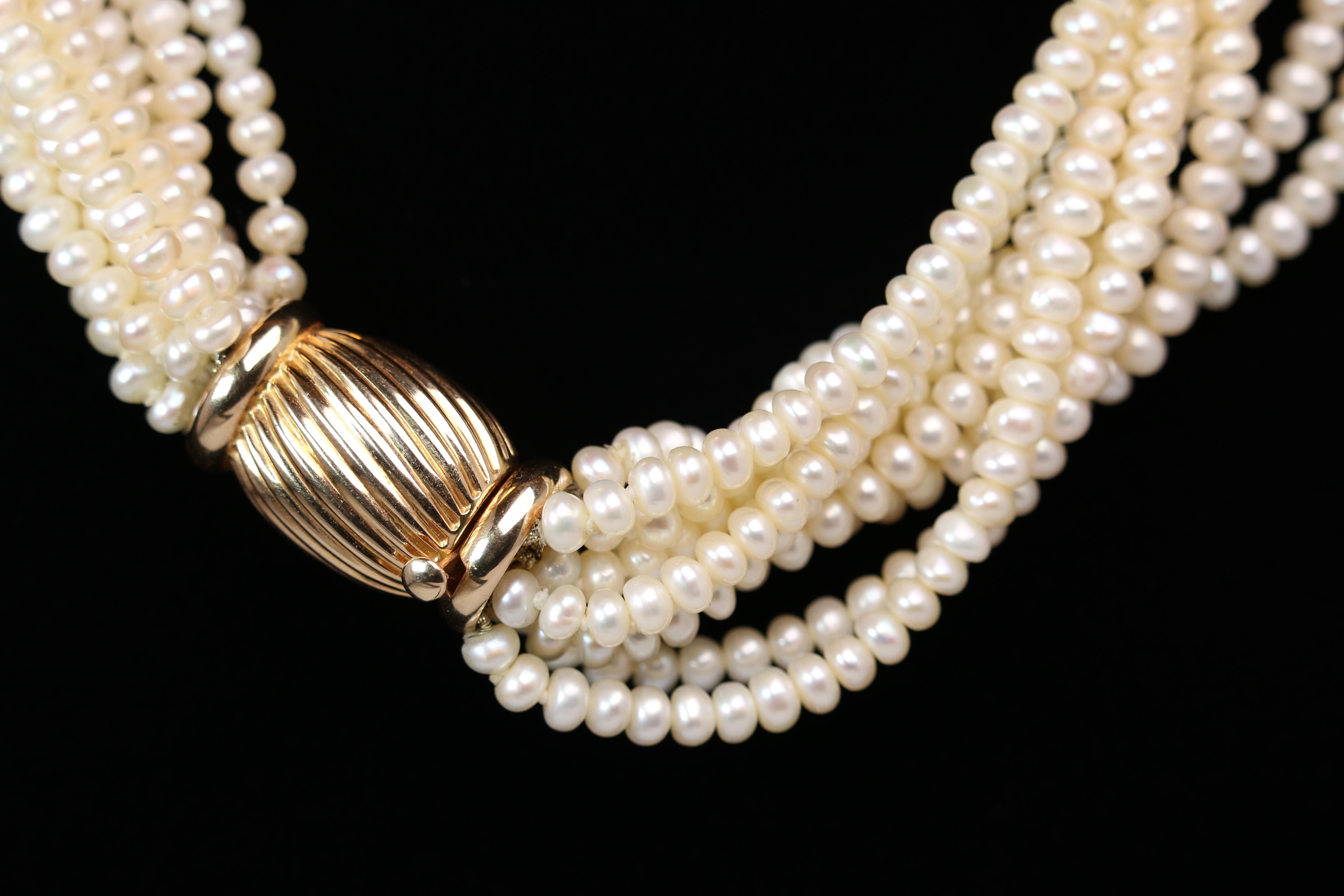 multi strand seed pearl necklace