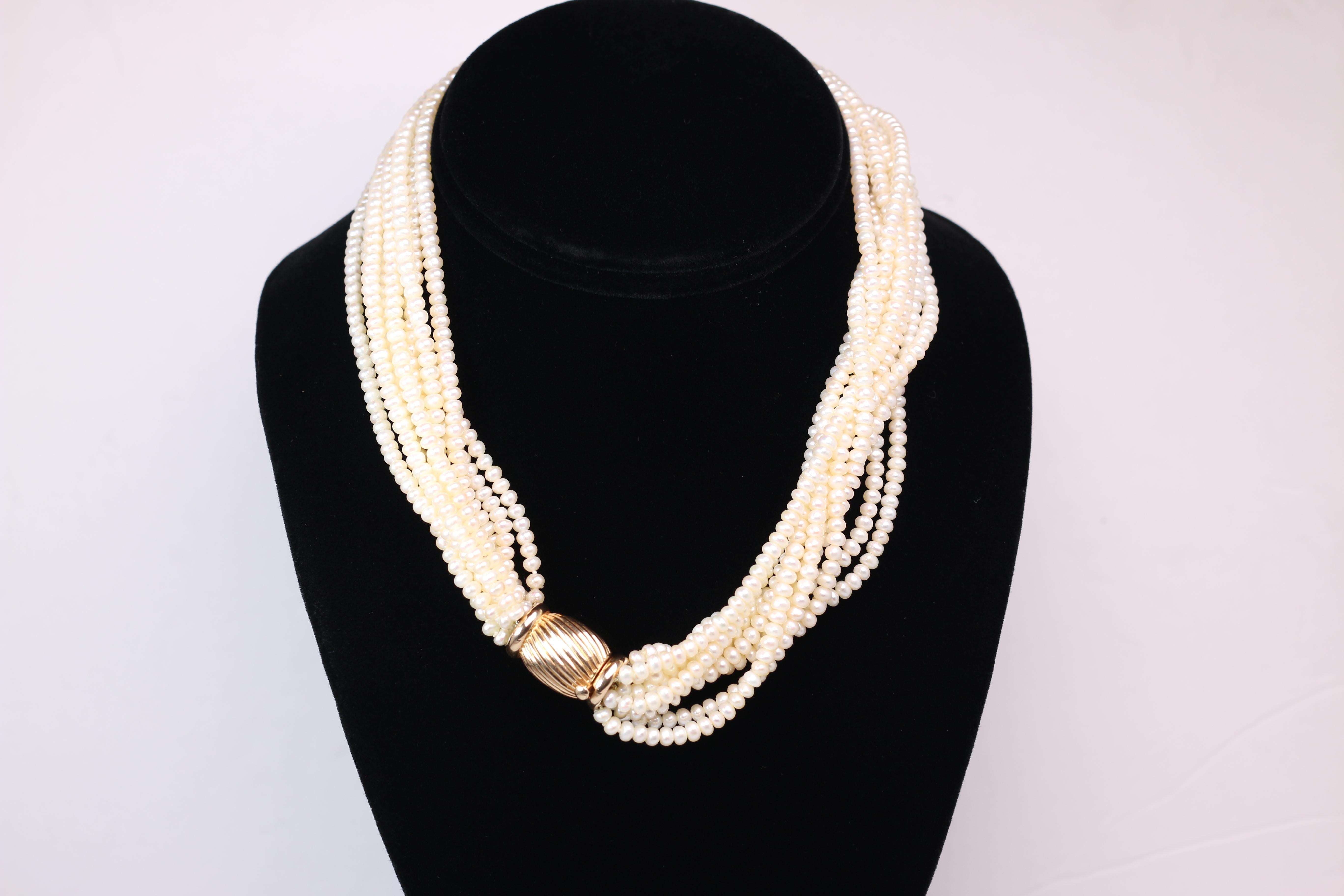 pearl multi strand necklace