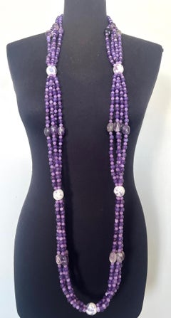 Multi-Strand Purple Ritual Amethyst Necklace for Naná Burukú, 73 cm 580g