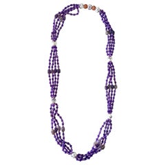 Multi-Strand Purple Ritual Amethyst Necklace for Naná Burukú, 73 cm 580g