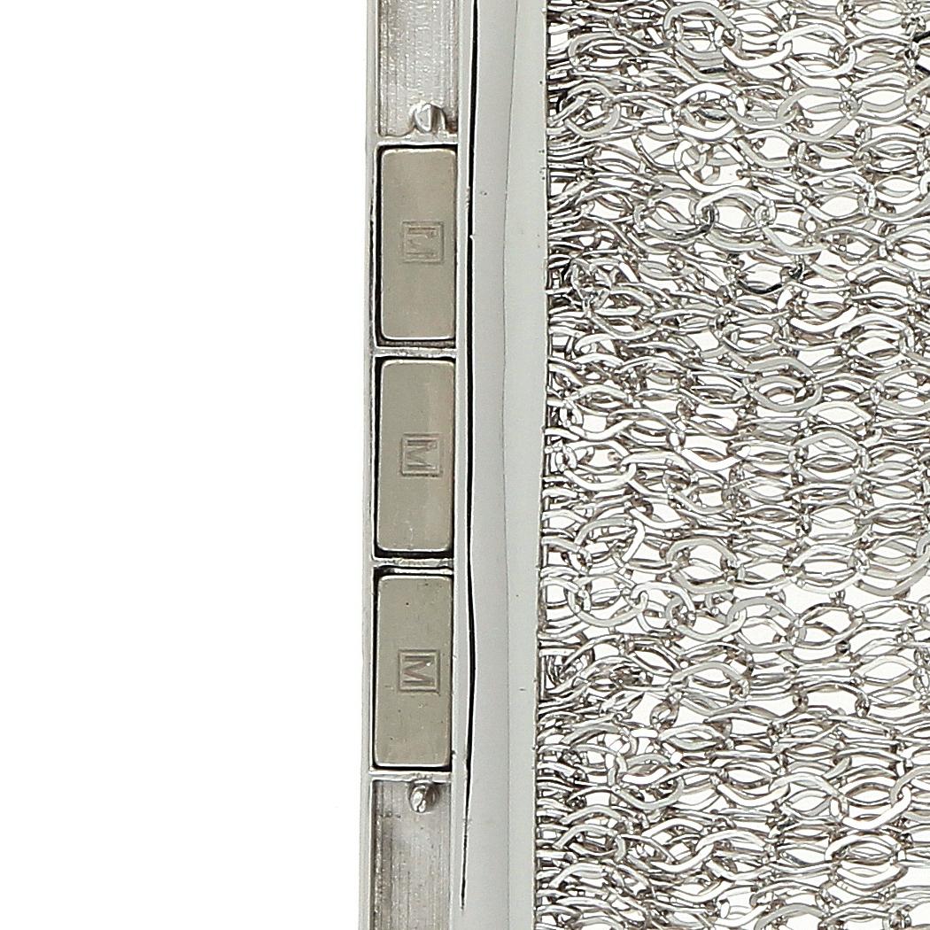 Women's Multi-Strand Silver Bracelet with Rectangular Magnetic Claps Italian Manufacture