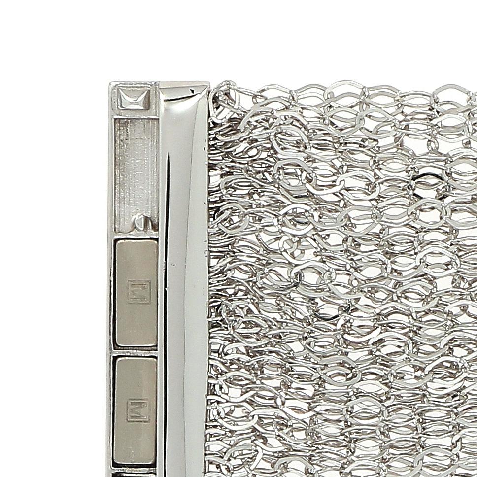 Multi-Strand Silver Bracelet with Rectangular Magnetic Claps Italian Manufacture 2