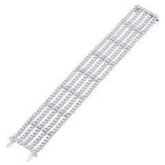 Multi Strand Tennis Bracelet 14 Karat White 20 Carats
