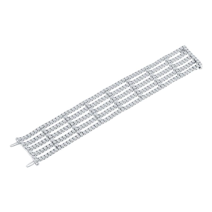 Multi Strand Tennis Bracelet 14 Karat White
