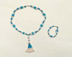 Marina J. Multi Strand Pearl & Turquoise Bracelet with 14K Yellow Gold Clasp