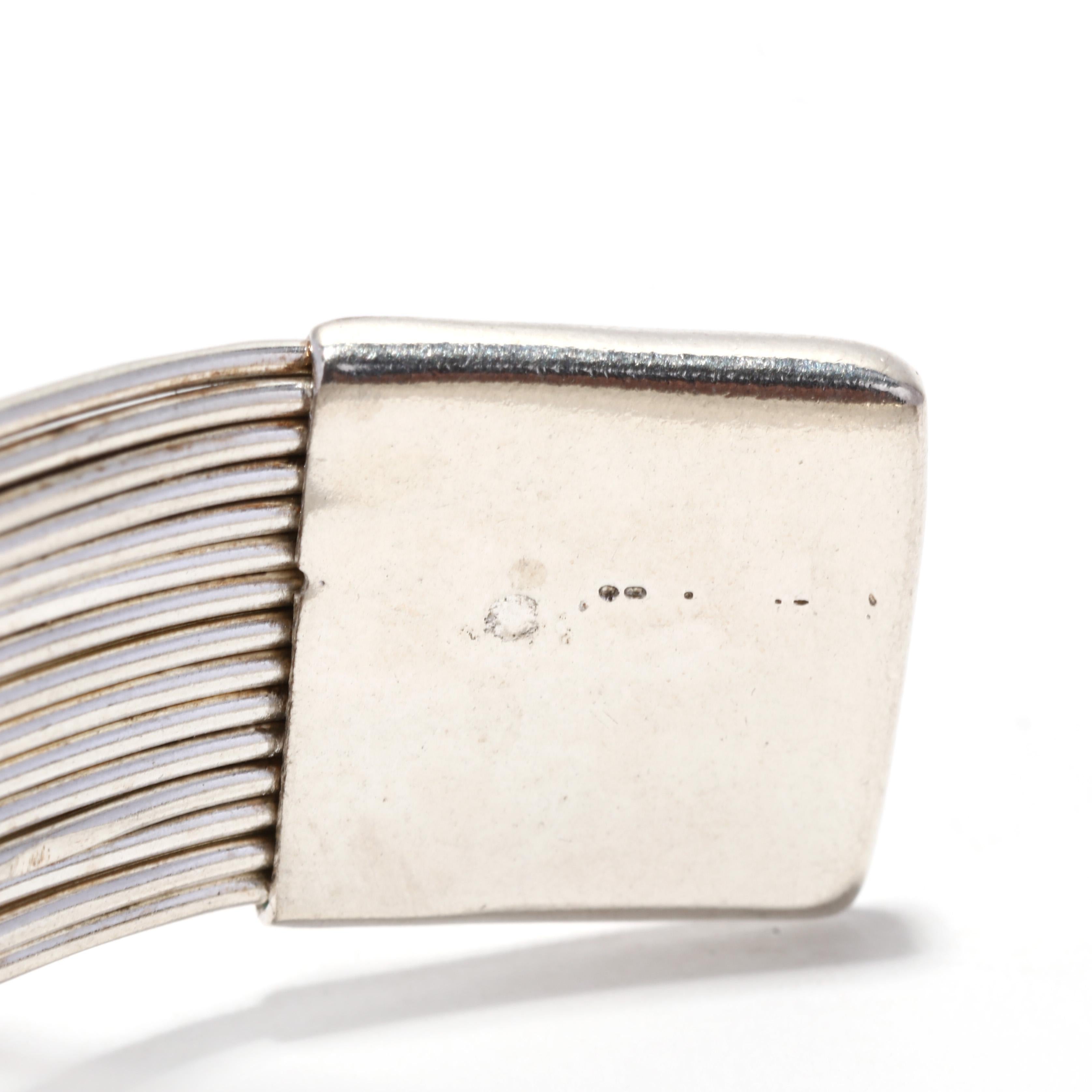 Multi-Strand Wire Cuff Bracelet, Sterling Silver, Minimalist 1