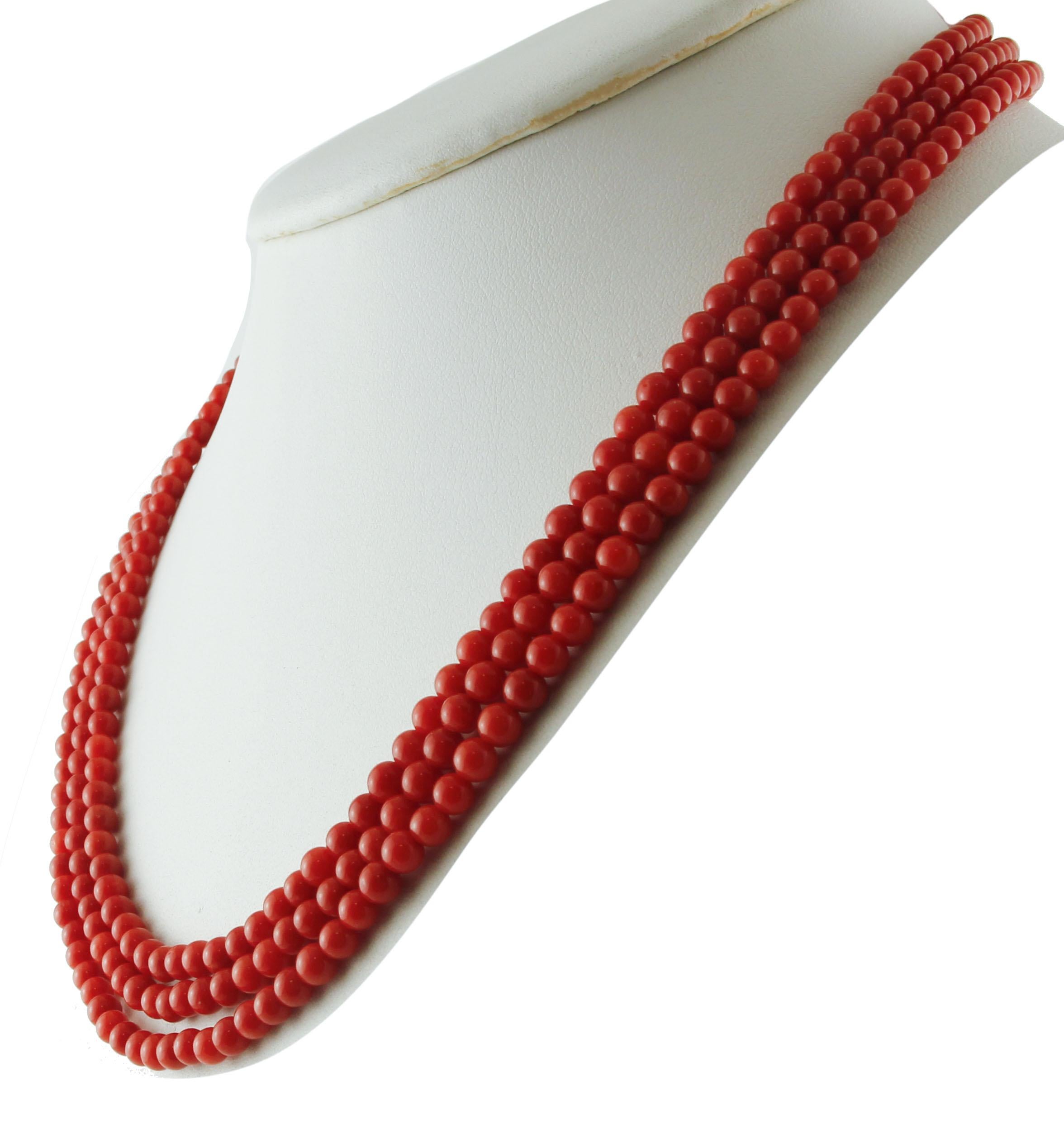 beaded coral necklace