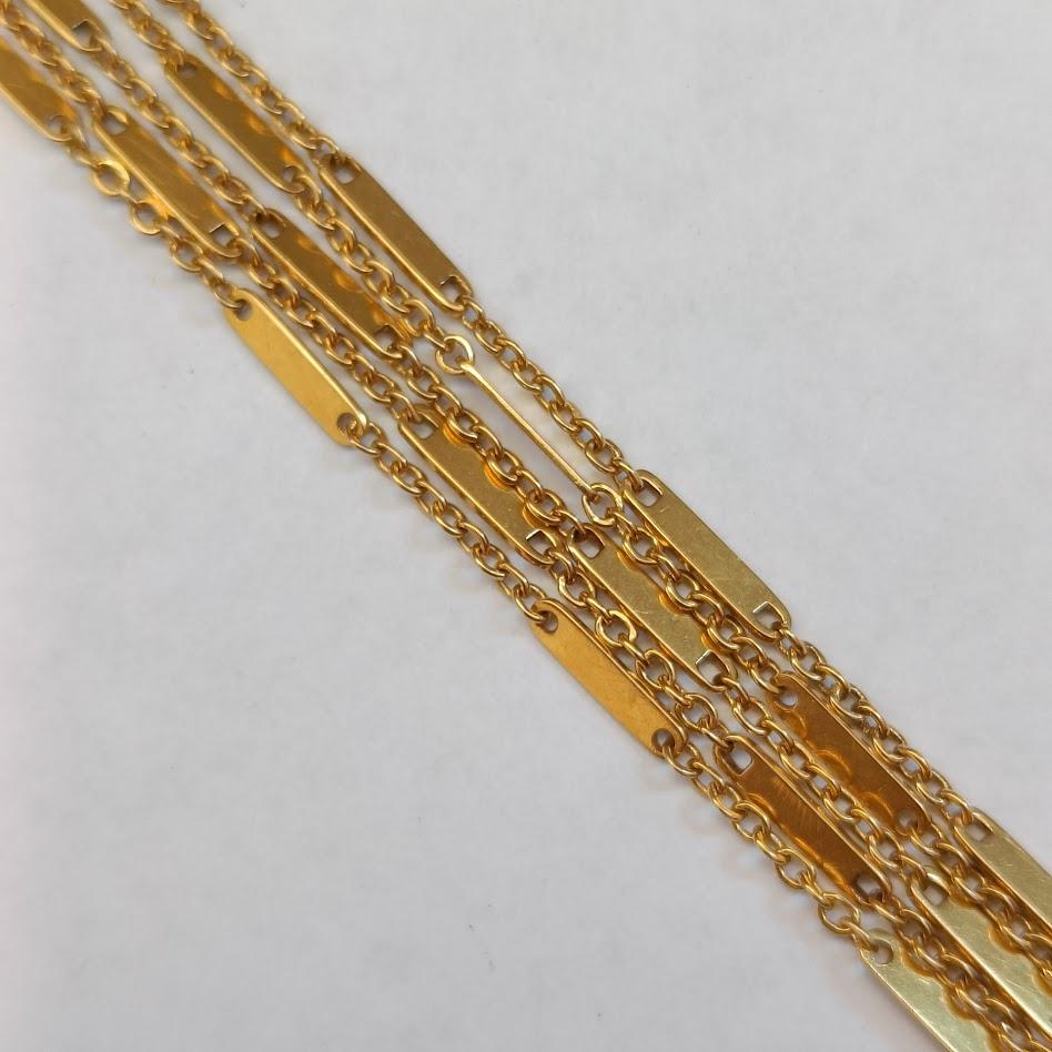 Art Deco Multi Strands Bracelet 18k Gold For Sale