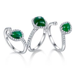 Anello Eostre Multi Style con smeraldo verde vivo e diamanti in oro bianco