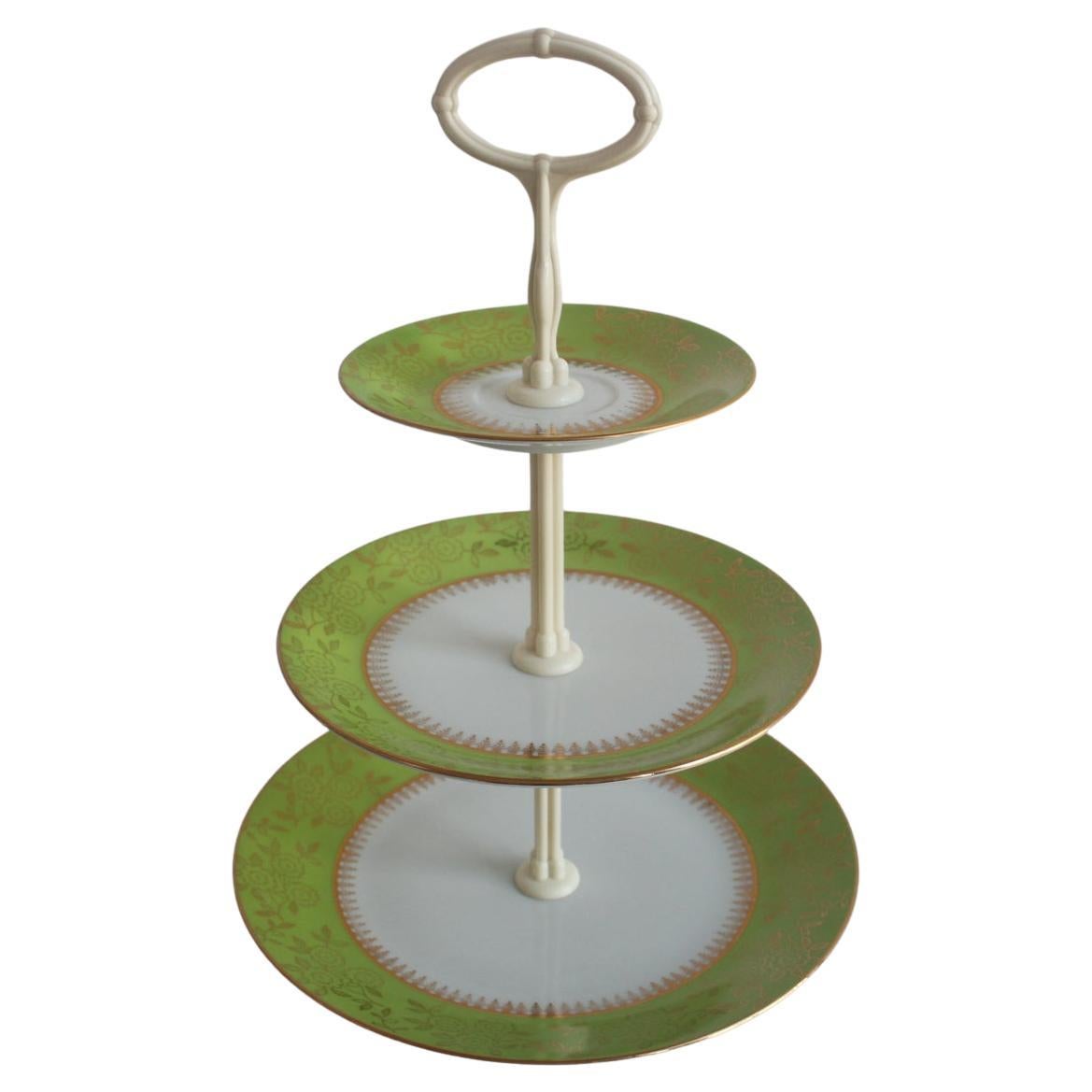 Multi-tiered porcelain tray, Stará Role porcelain, Czechoslovakia, 1950s.