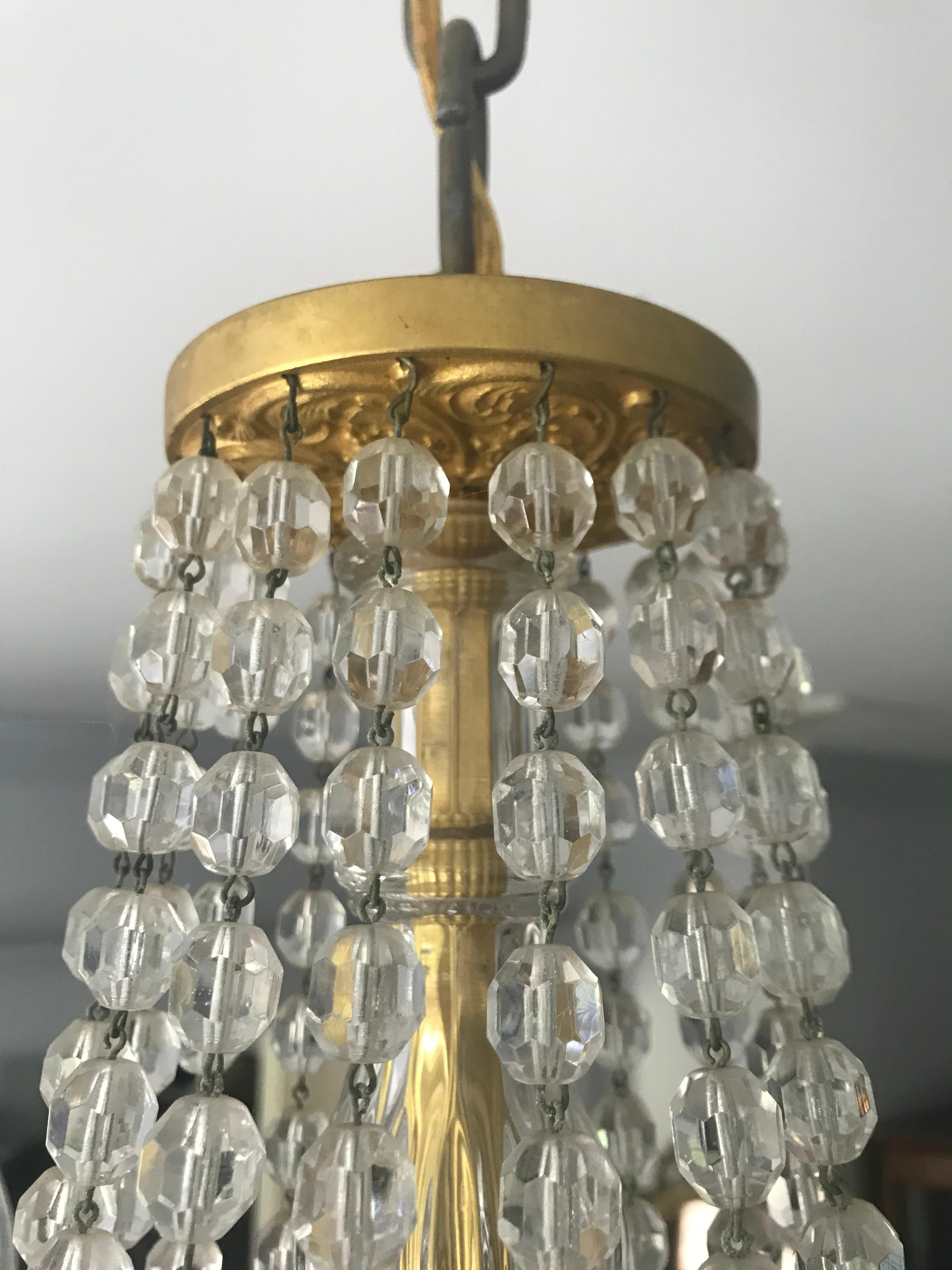 Multi Tiered Romantic French Bronze Dore & Crystal Chandelier For Sale 5