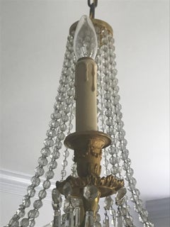 Multi Tiered Romantic French Bronze Dore & Crystal Chandelier