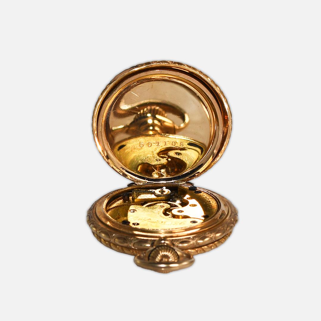 Reloj de bolsillo antiguo Elgin de oro multitono en venta 1