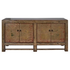 Vintage Multi Tone Lacquer Four Door Server in Original Paint Patina
