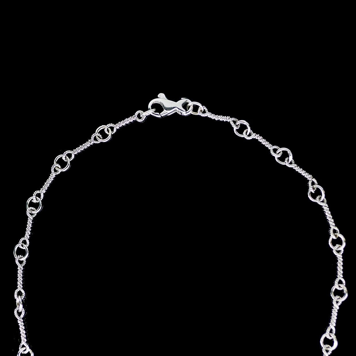 Women's Multi-Tone Tricolor Gold Round Diamond Open Link Drop Pendant Necklace For Sale