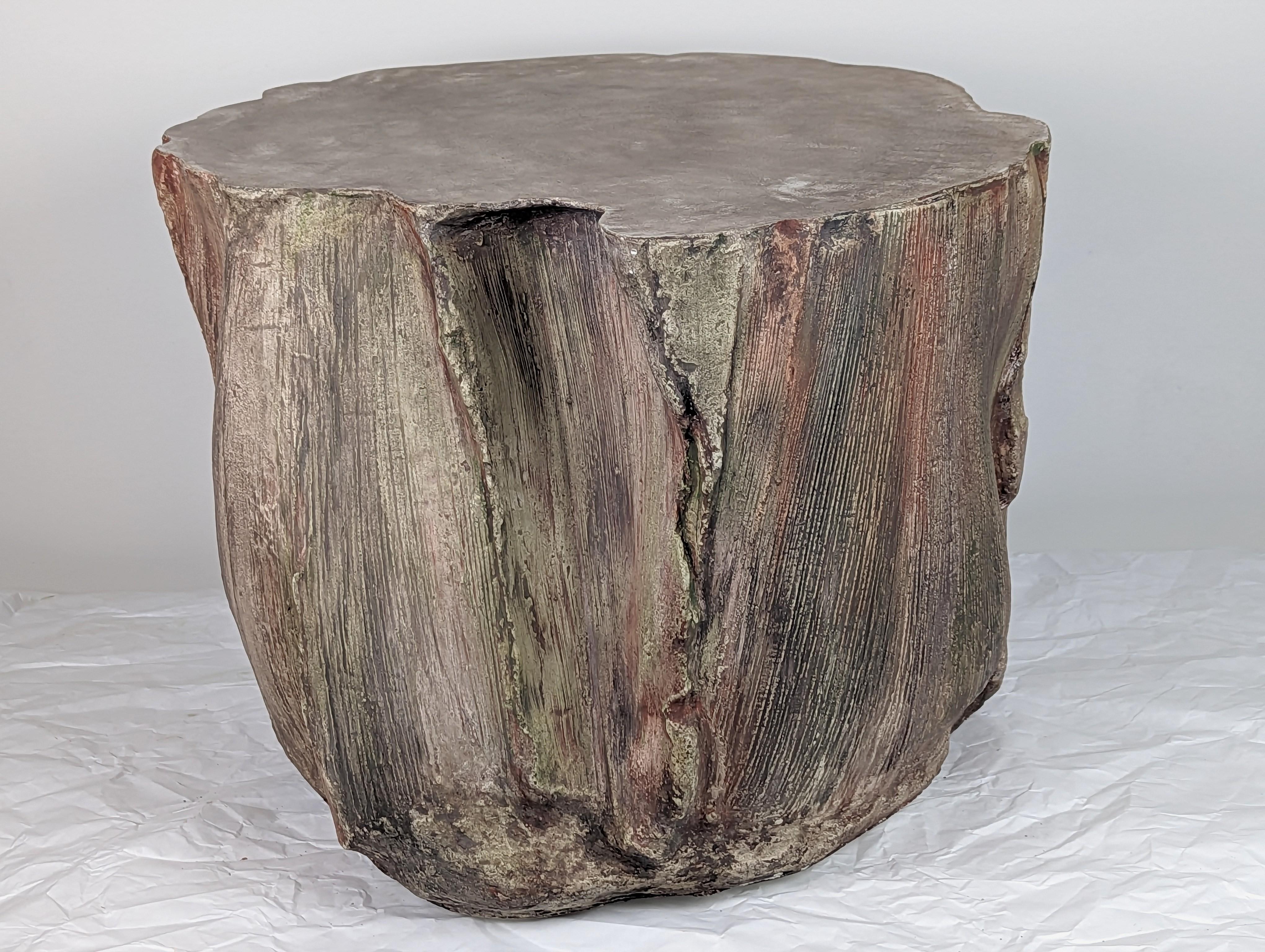 American Brown Sculptural Concrete Palm Coffee Table For Sale