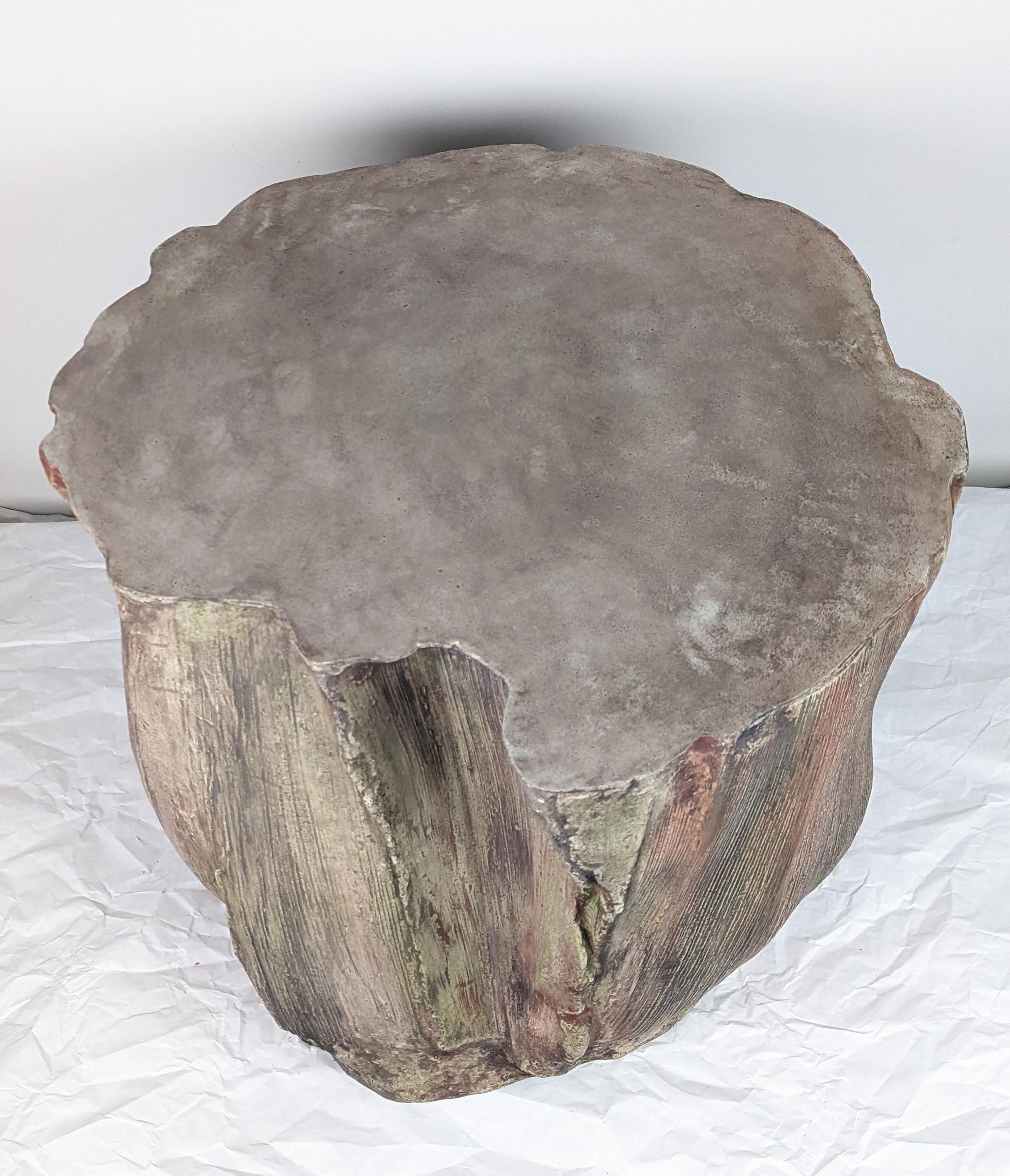 Cast Brown Sculptural Concrete Palm Coffee Table For Sale