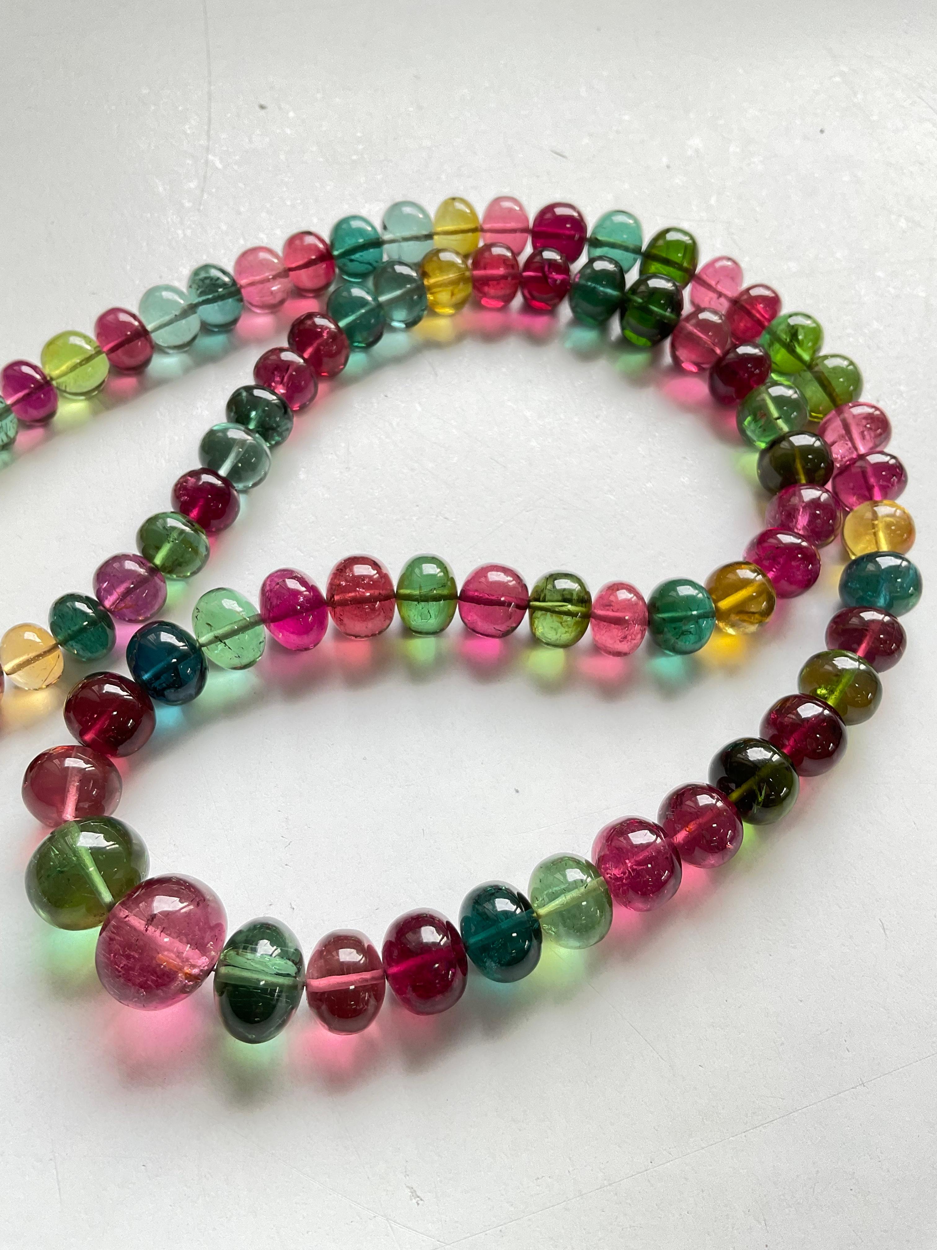 Mehrfarbige Turmalin-Perlen-Schmuck-Halskette Rondelle Perlen Edelstein Qualität 1