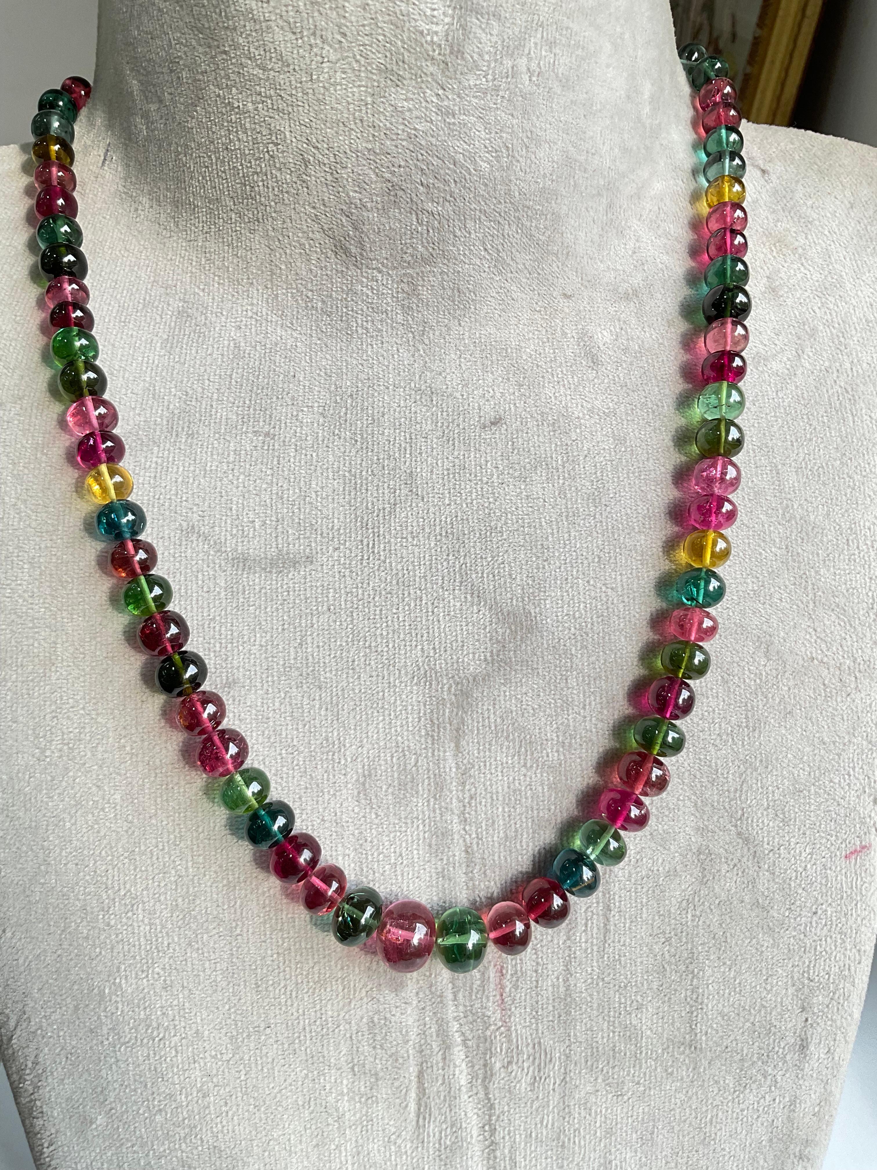 Mehrfarbige Turmalin-Perlen-Schmuck-Halskette Rondelle Perlen Edelstein Qualität 4