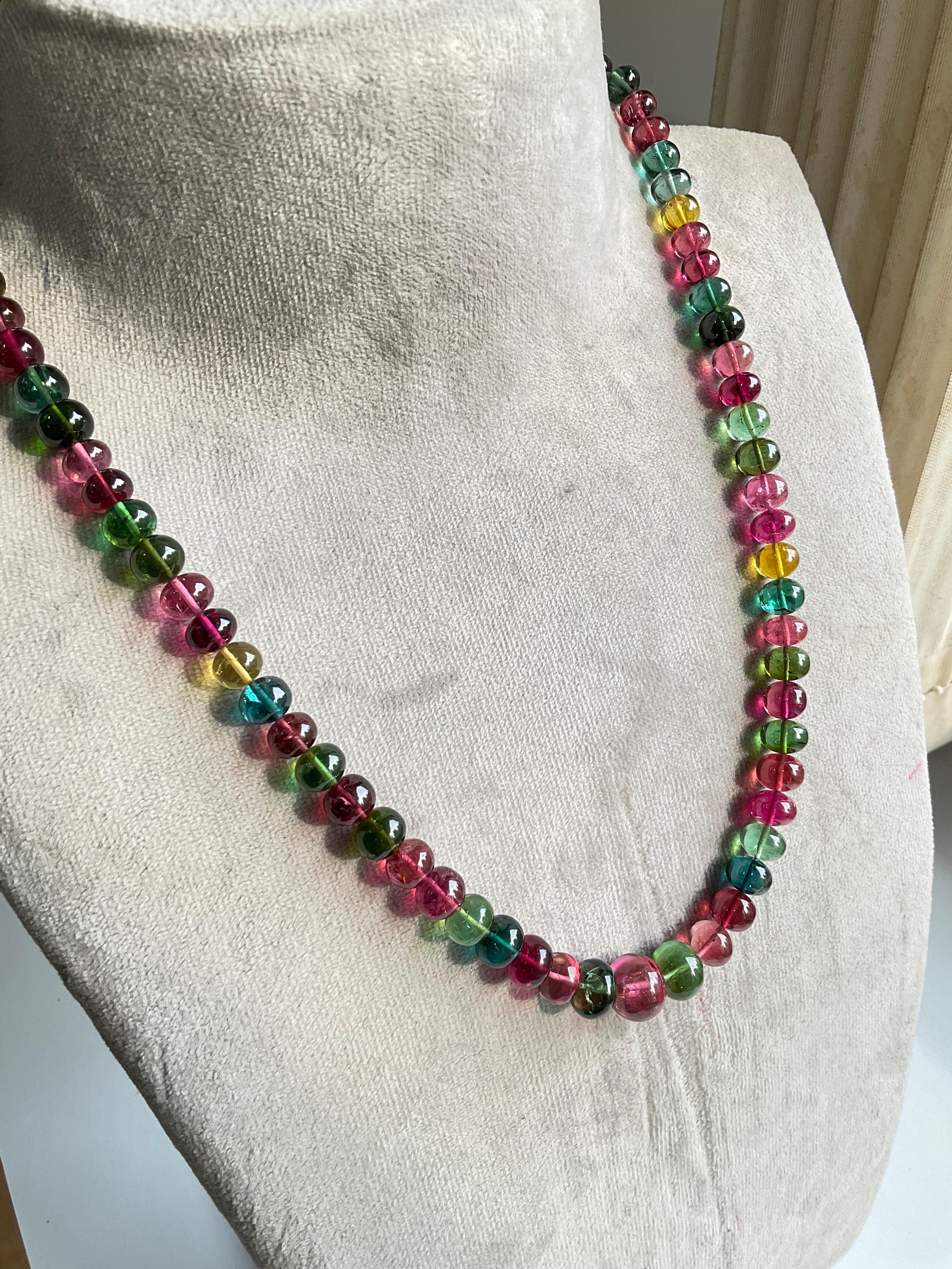 Mehrfarbige Turmalin-Perlen-Schmuck-Halskette Rondelle Perlen Edelstein Qualität 5