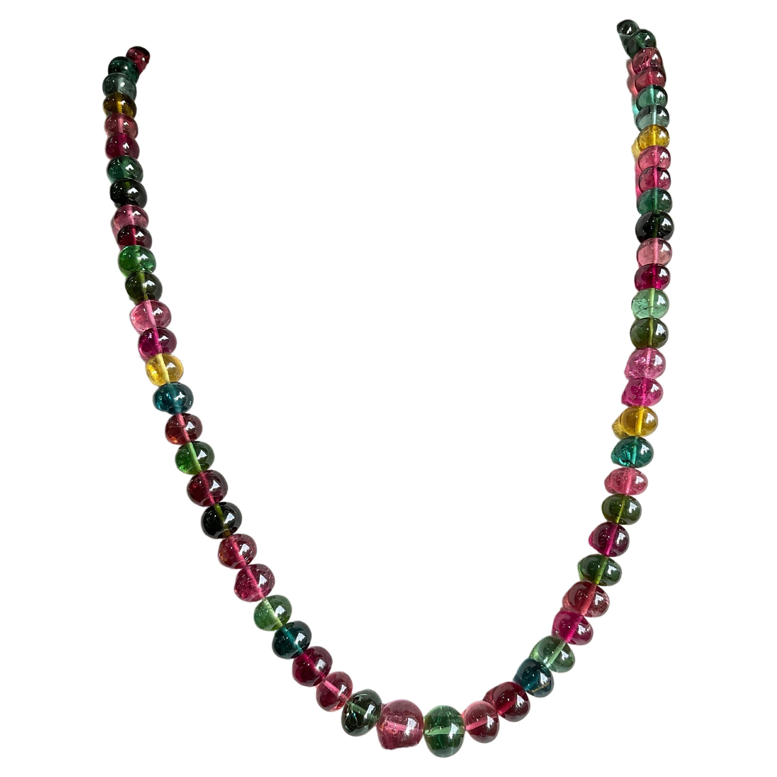 Multi Tourmaline Beaded Jewelry Necklace Rondelle Beads Gem Quality