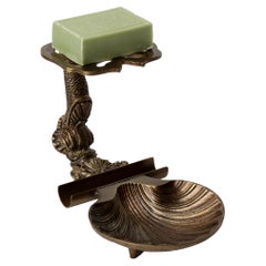 Porte-savon Oiseau Belle Époque en bronze à usages multiples