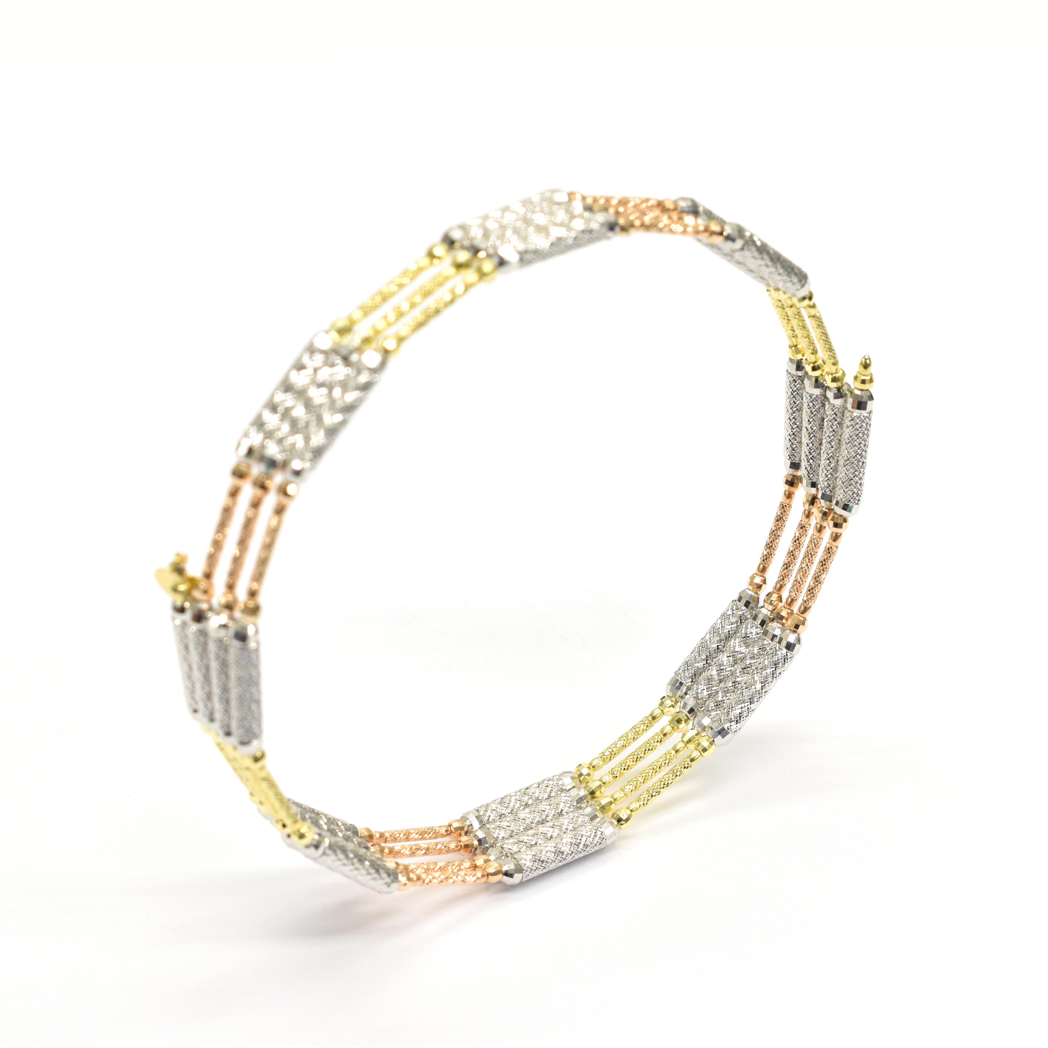 Mehrzweck-Magnetarmband/Halskette aus 18 Karat Gelb/Weiß/Rosegold (Moderne)