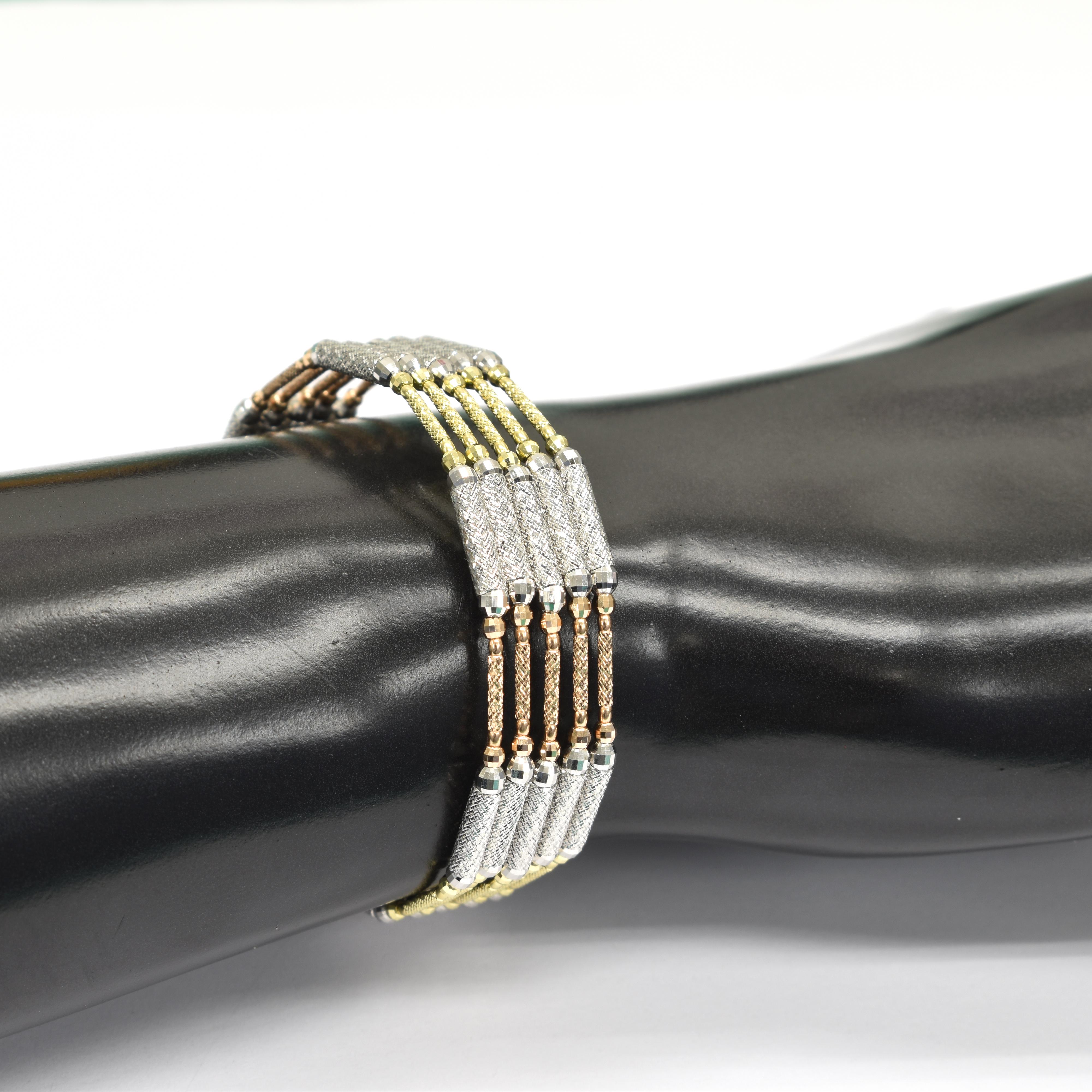 Mehrzweck-Magnetarmband/Halskette aus 18 Karat Gelb/Weiß/Rosegold Damen im Angebot