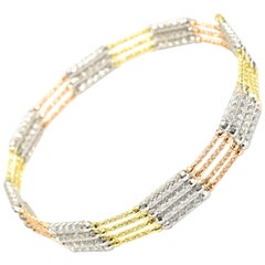 Bracelet/ collier à usages multiples en or jaune/blanc/rose 18 carats