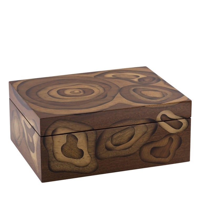 Multicircle Wood Inlay Jewelry Box For Sale at 1stDibs