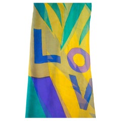 Multico Love Yves Saint Laurent YSL Georgette Silk Large Shawl