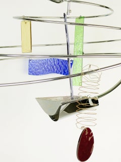 Lustre « Melissa » des années 90, en verre multicolore et métal chromé, signé Cordero Artemide