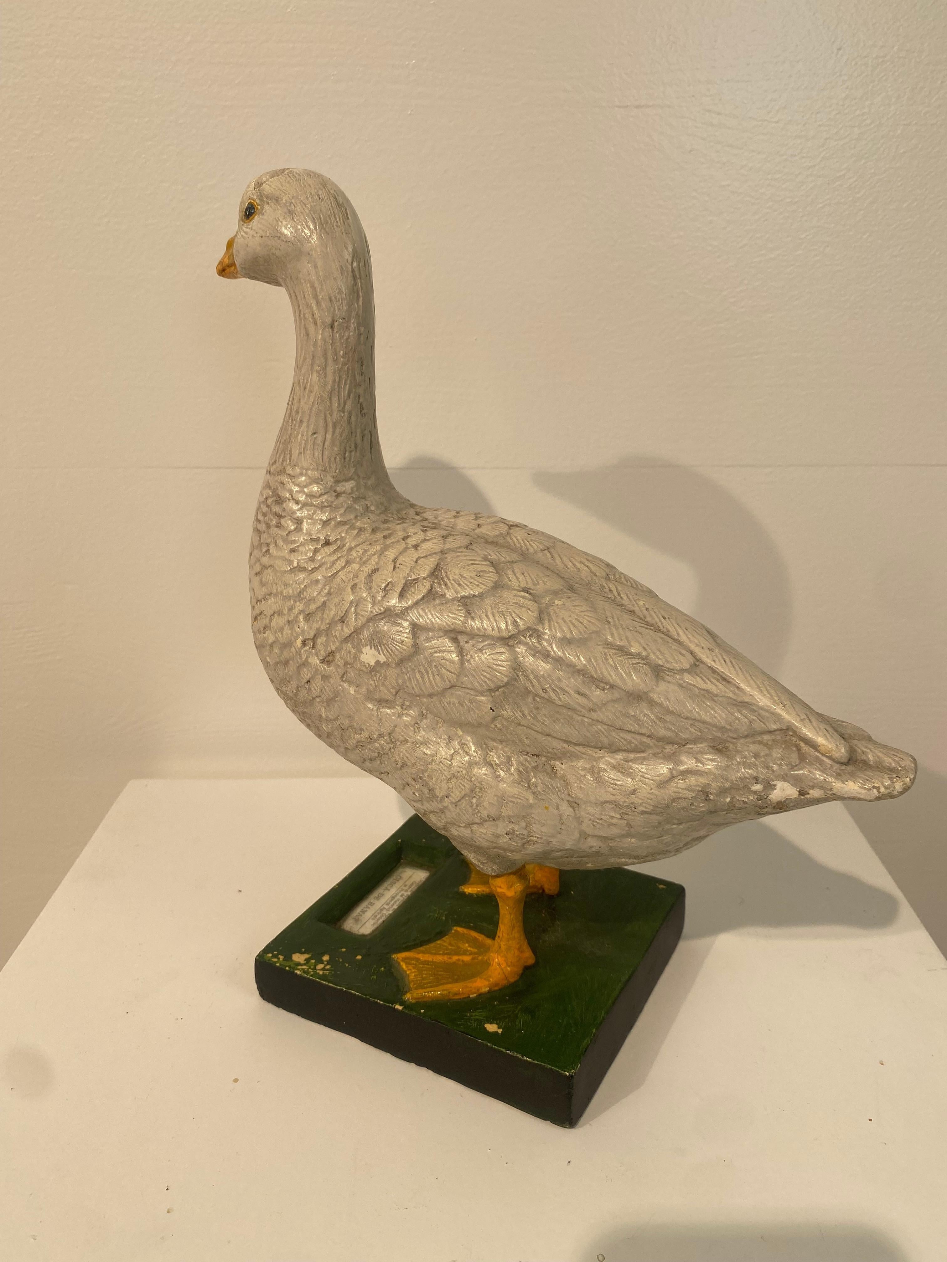 Multicolered Sculpture of a Goose In Good Condition For Sale In Schellebelle, BE