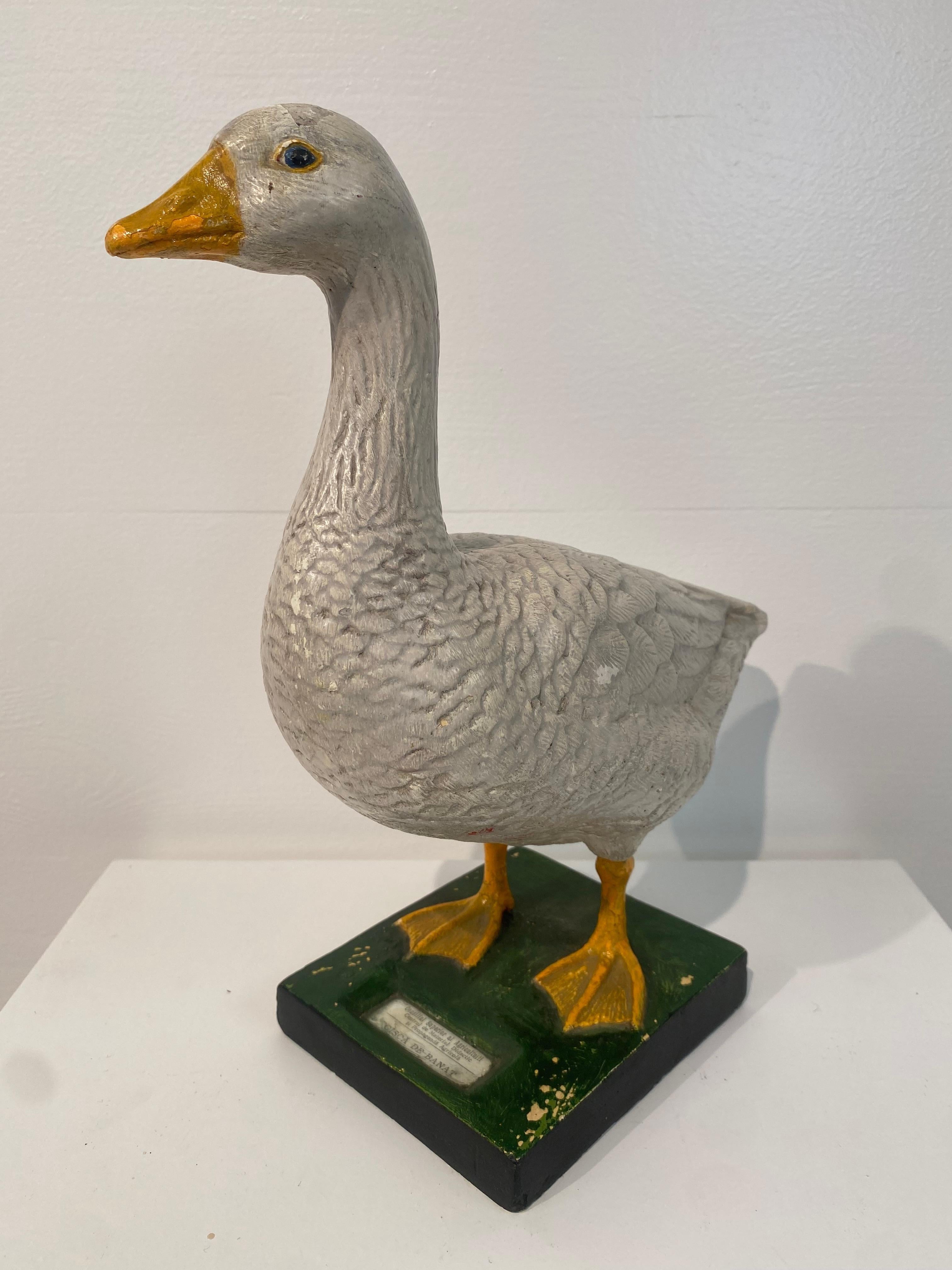 Late 20th Century Multicolered Sculpture of a Goose For Sale