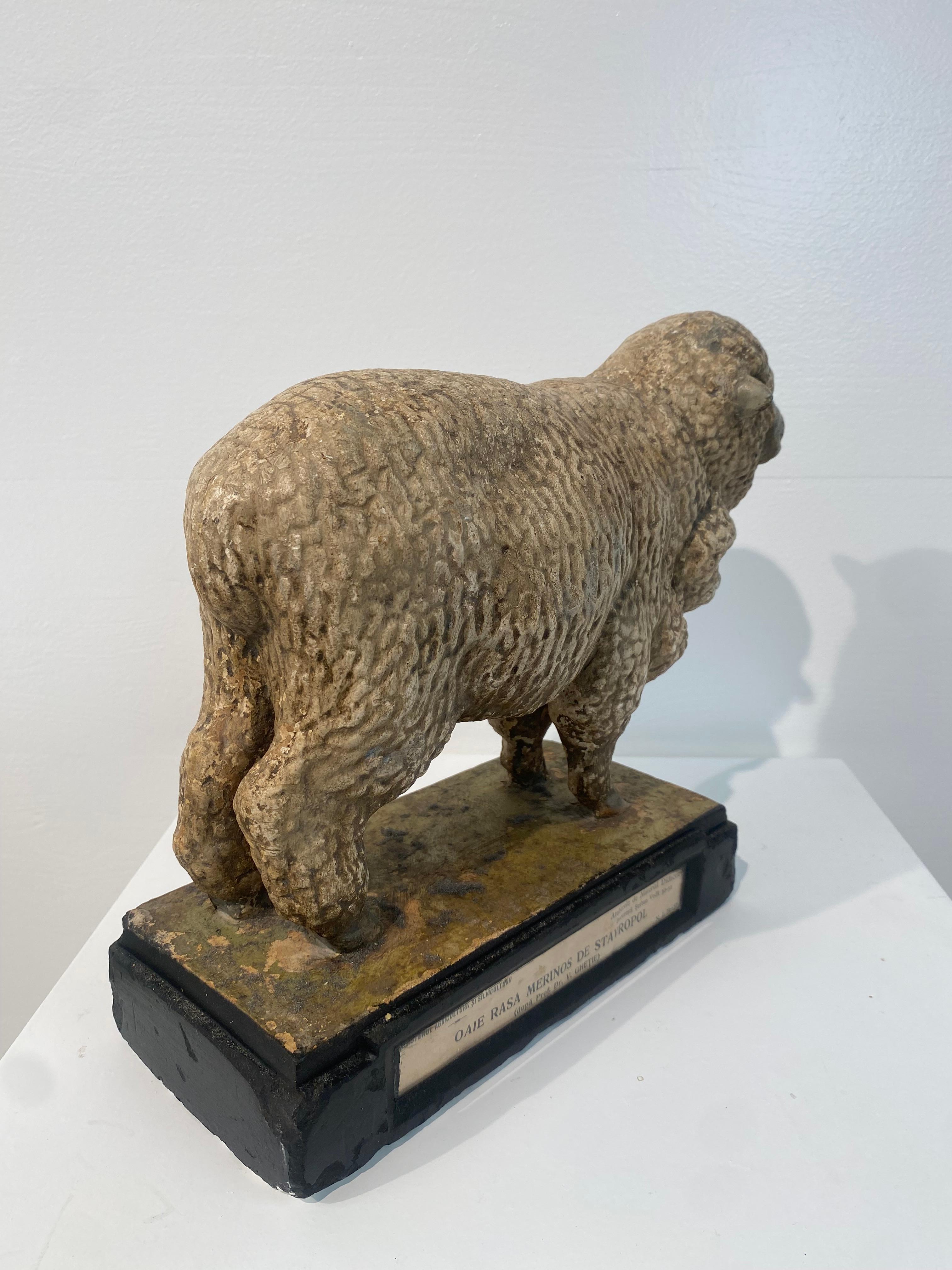 Late 20th Century Multicolered Sculpture of a Ram For Sale