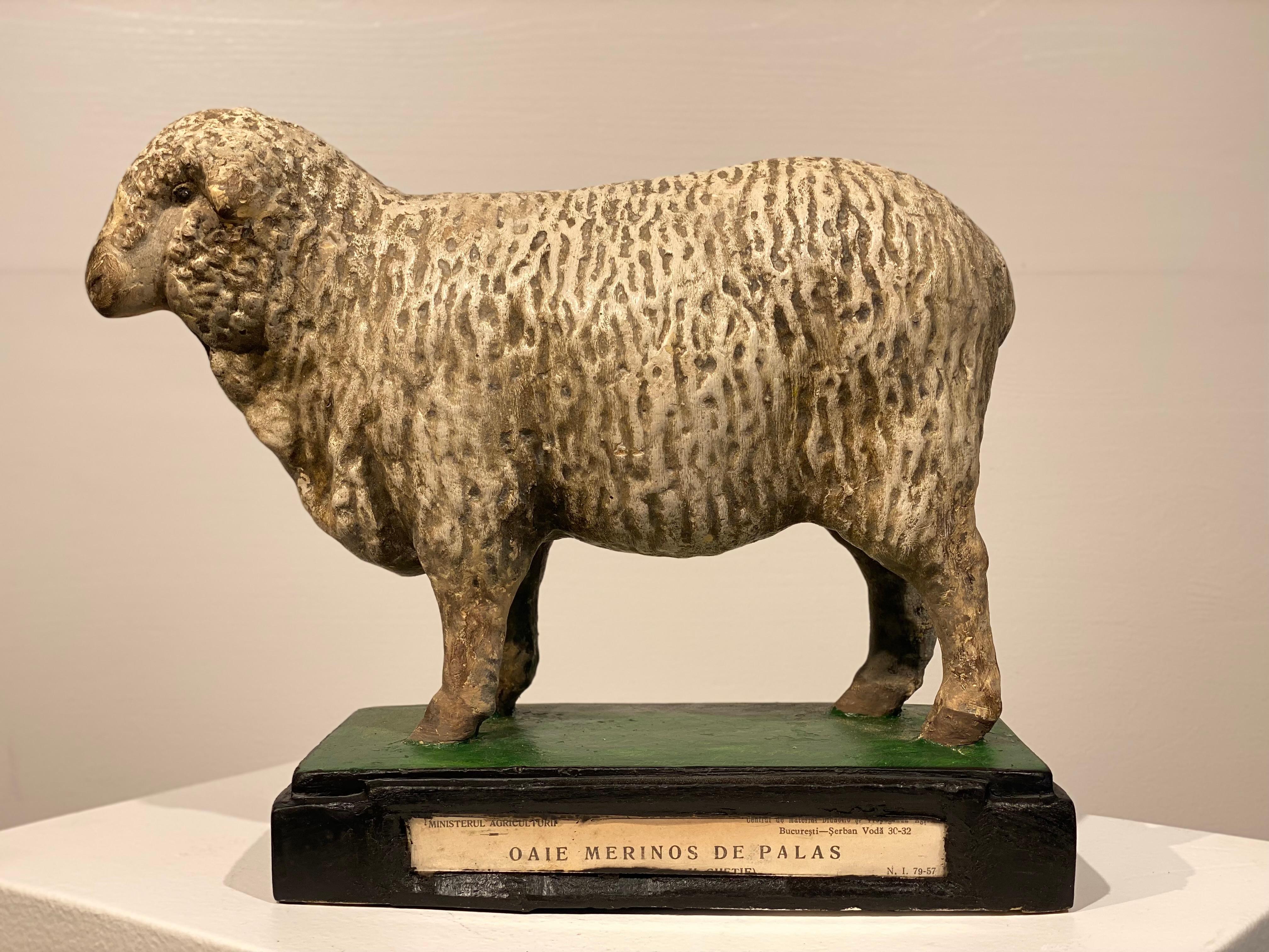 Hand-Painted Multicolered Sculpture of a Sheep For Sale