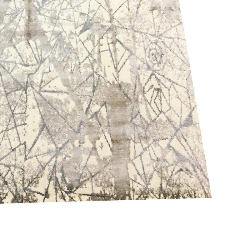 Mehrfarbiger abstrakter Teppich. Seide und Wolle. 3,60 x 2,80 m im Zustand „Neu“ im Angebot in MADRID, ES