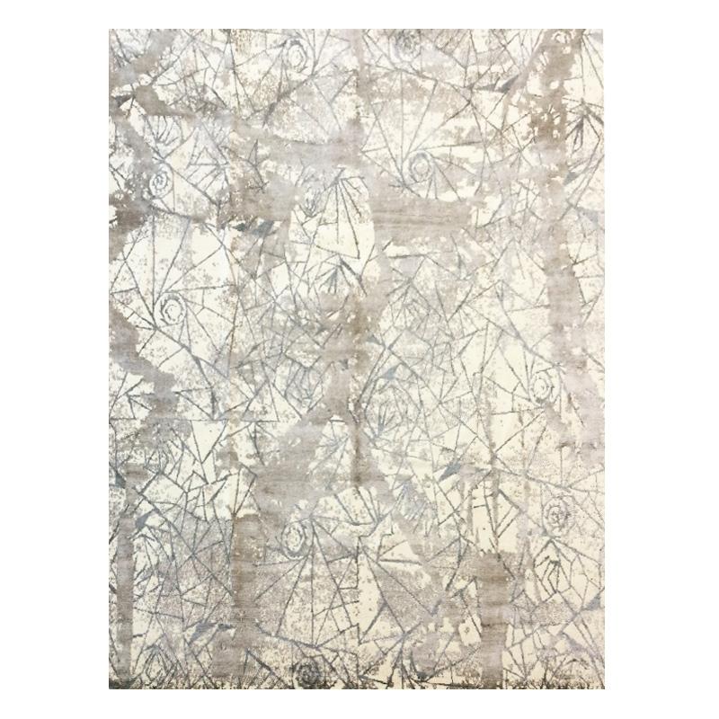 Contemporary Multicolor Abstract Rug. Silk and Wool. 3.60 x 2.80 m For Sale